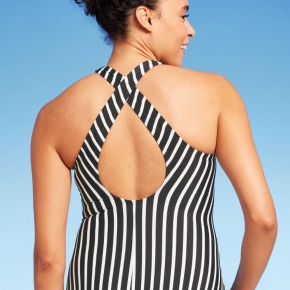•new• LANDS END Tugless Striped One Piece Swimsuit - Picture 3 of 6